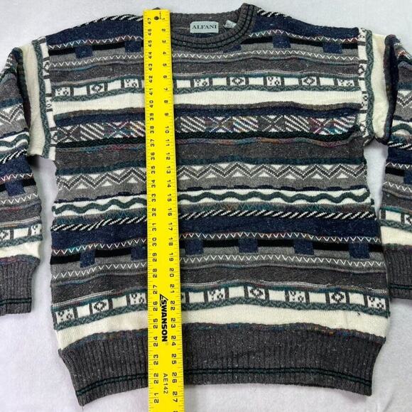 Alfani Sweater Mens S 3D Knit Textured Cosby Biggie 90s Hip Hop Coogi Style - Picture 6 of 12